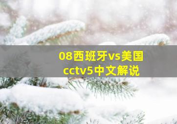 08西班牙vs美国cctv5中文解说