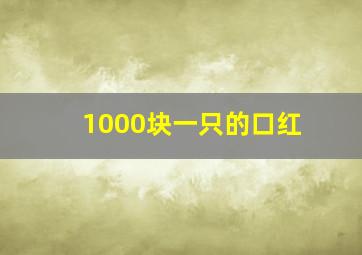 1000块一只的口红