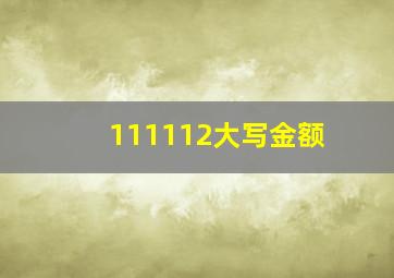 111112大写金额