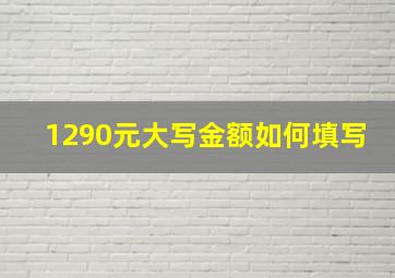 1290元大写金额如何填写