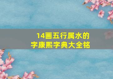 14画五行属水的字康熙字典大全铭