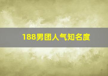 188男团人气知名度