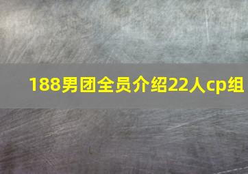 188男团全员介绍22人cp组