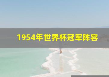 1954年世界杯冠军阵容