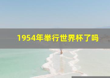 1954年举行世界杯了吗