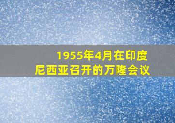 1955年4月在印度尼西亚召开的万隆会议