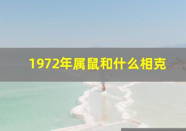 1972年属鼠和什么相克