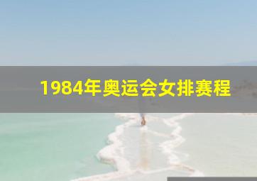 1984年奥运会女排赛程