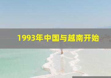 1993年中国与越南开始