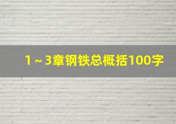 1～3章钢铁总概括100字