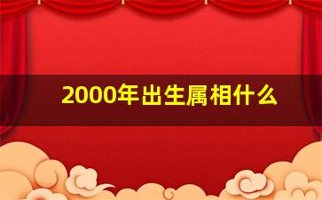 2000年出生属相什么