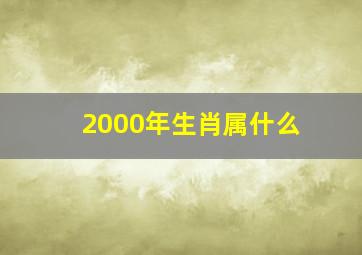 2000年生肖属什么