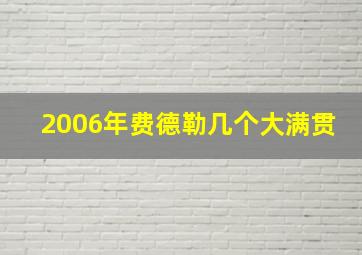 2006年费德勒几个大满贯