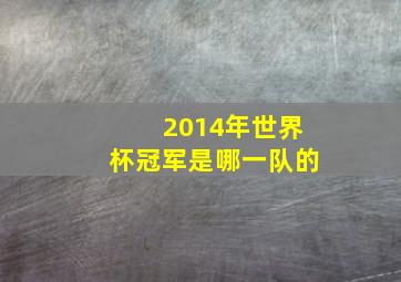 2014年世界杯冠军是哪一队的