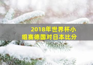 2018年世界杯小组赛德国对日本比分