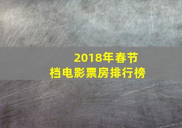 2018年春节档电影票房排行榜