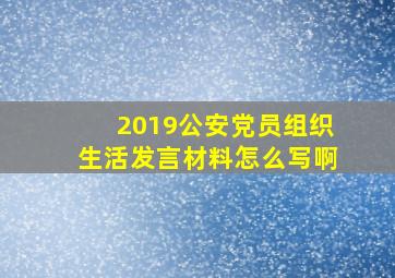 2019公安党员组织生活发言材料怎么写啊