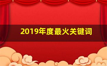 2019年度最火关键词