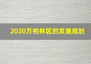 2020万柏林区的发展规划