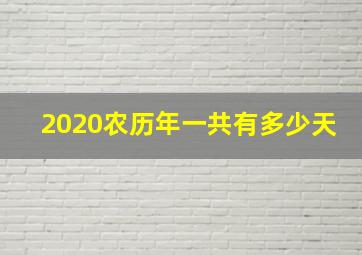 2020农历年一共有多少天