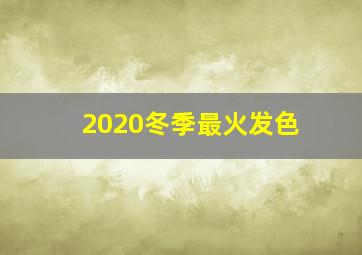 2020冬季最火发色