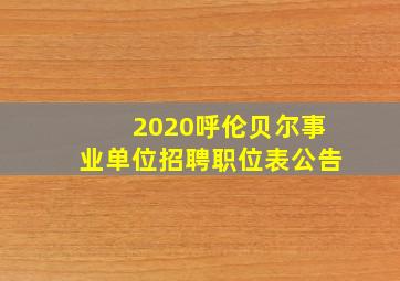 2020呼伦贝尔事业单位招聘职位表公告