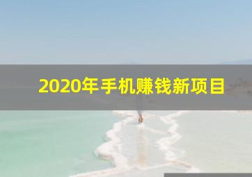 2020年手机赚钱新项目