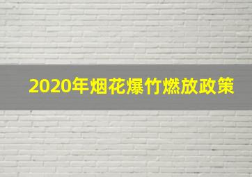 2020年烟花爆竹燃放政策