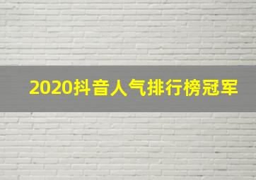 2020抖音人气排行榜冠军