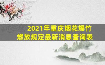 2021年重庆烟花爆竹燃放规定最新消息查询表