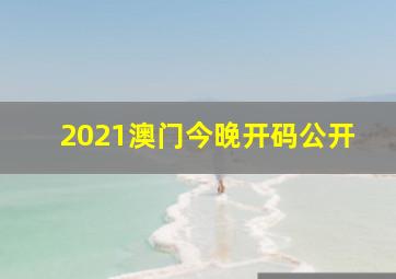 2021澳门今晚开码公开