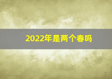 2022年是两个春吗