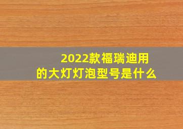 2022款福瑞迪用的大灯灯泡型号是什么