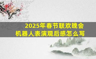 2025年春节联欢晚会机器人表演观后感怎么写