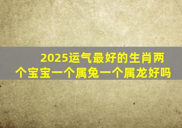 2025运气最好的生肖两个宝宝一个属兔一个属龙好吗