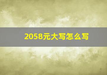 2058元大写怎么写