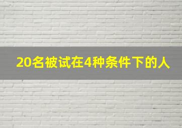 20名被试在4种条件下的人