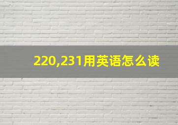 220,231用英语怎么读