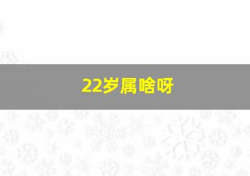 22岁属啥呀