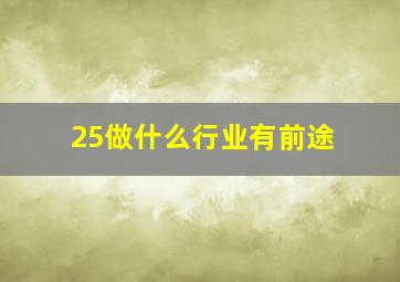 25做什么行业有前途