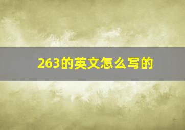 263的英文怎么写的