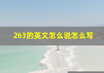 263的英文怎么说怎么写