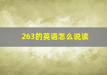 263的英语怎么说读