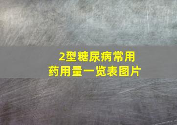 2型糖尿病常用药用量一览表图片