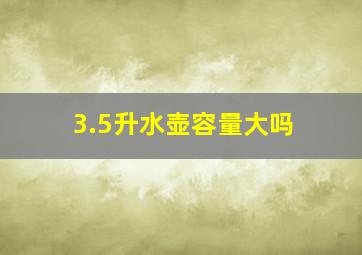 3.5升水壶容量大吗