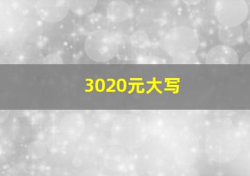 3020元大写