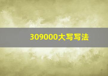 309000大写写法