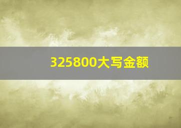 325800大写金额