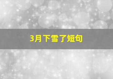 3月下雪了短句