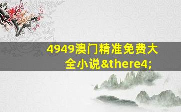 4949澳门精准免费大全小说∴